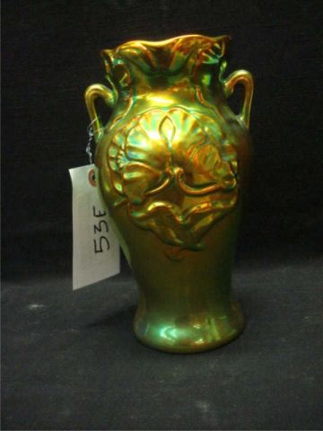 Appraisal: ZSOLNAY two-handled vase high Estimate -