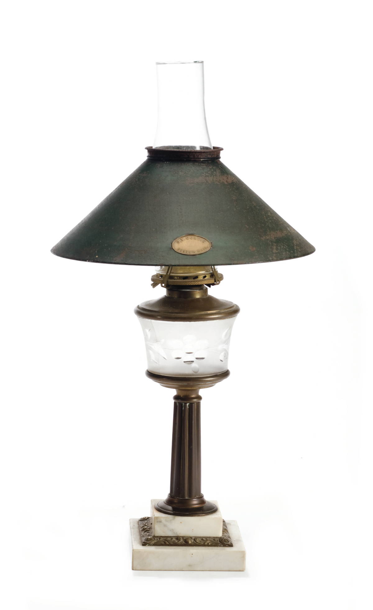 Appraisal: RARE BOSTON FLUID LAMP WITH LABEL OF quot D T