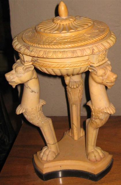 Appraisal: Italian 'Grand Tour' sienna marble tripod censer th century