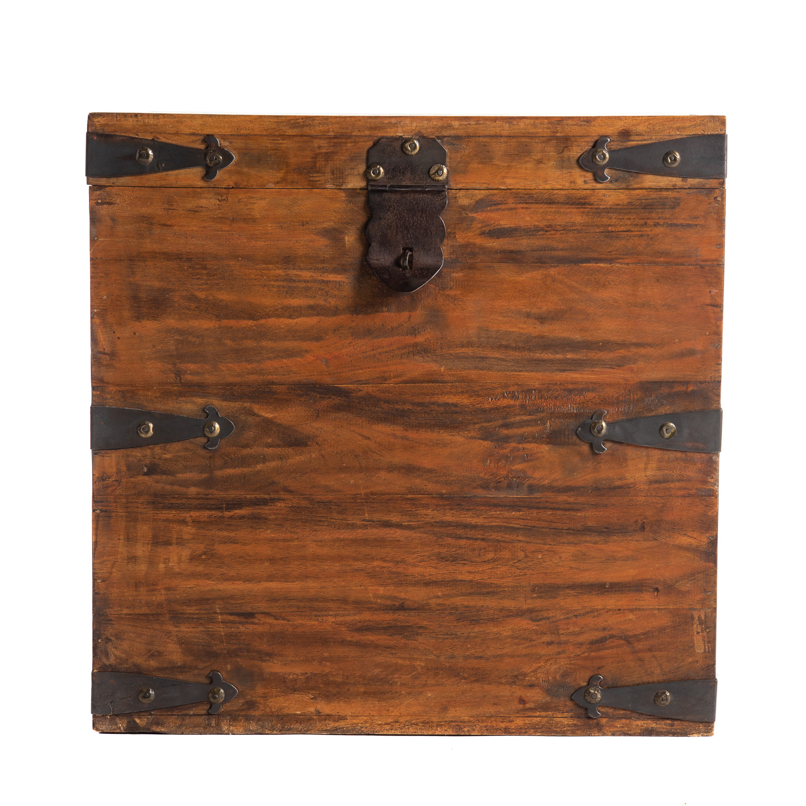 Appraisal: CONTINENTAL HARDWOOD TEA CHEST Early th century metal mounted hardwood