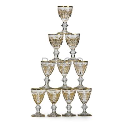 Appraisal: BACCARAT CORDIAL GLASSES Ten with gilt decoration th c Signed