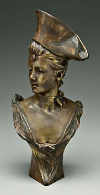 Appraisal: Bronze after Van der Straeten bust of a woman in