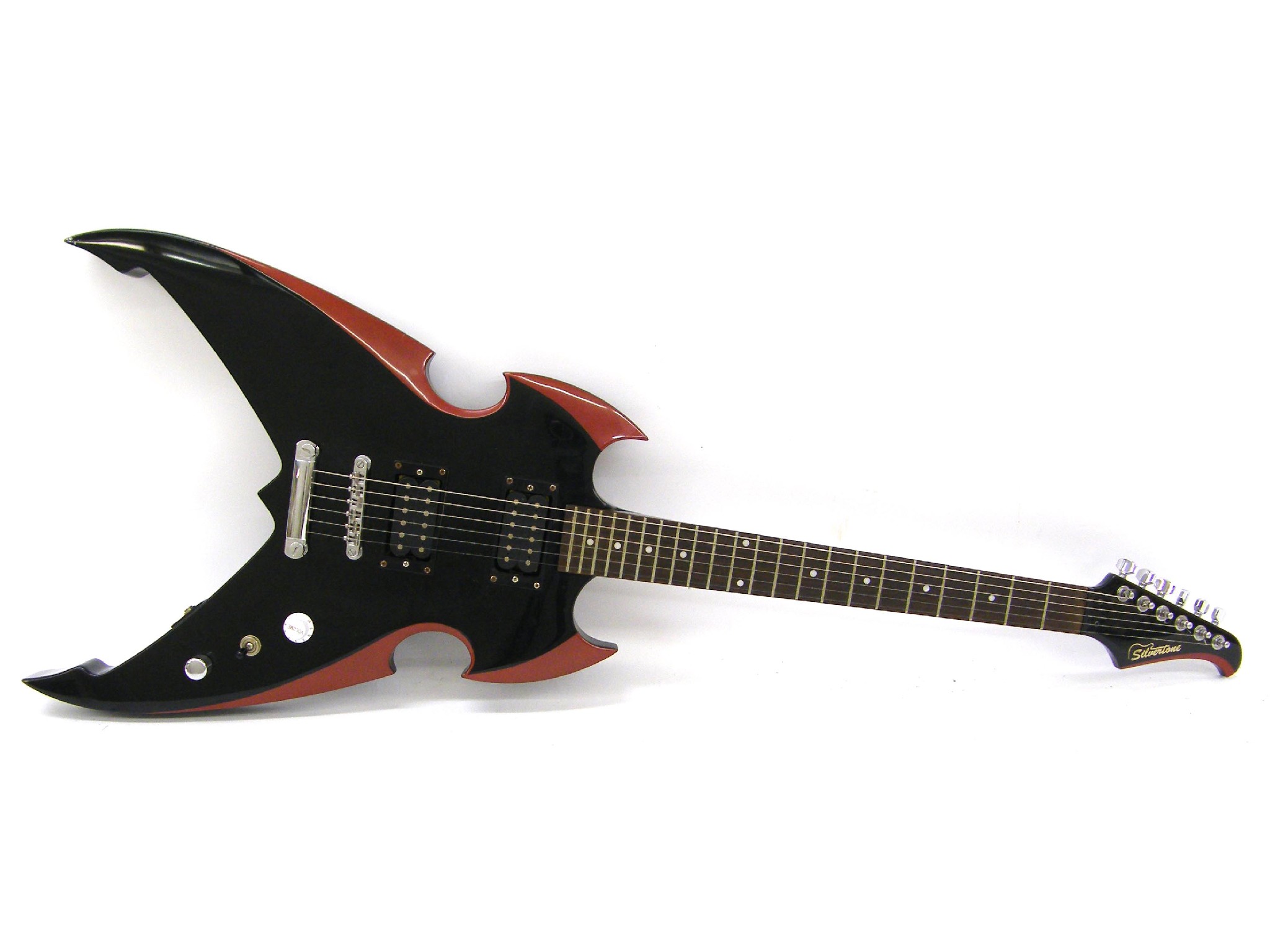 Appraisal: Silvertone Paul Stanley of Kiss electric guitar black and red