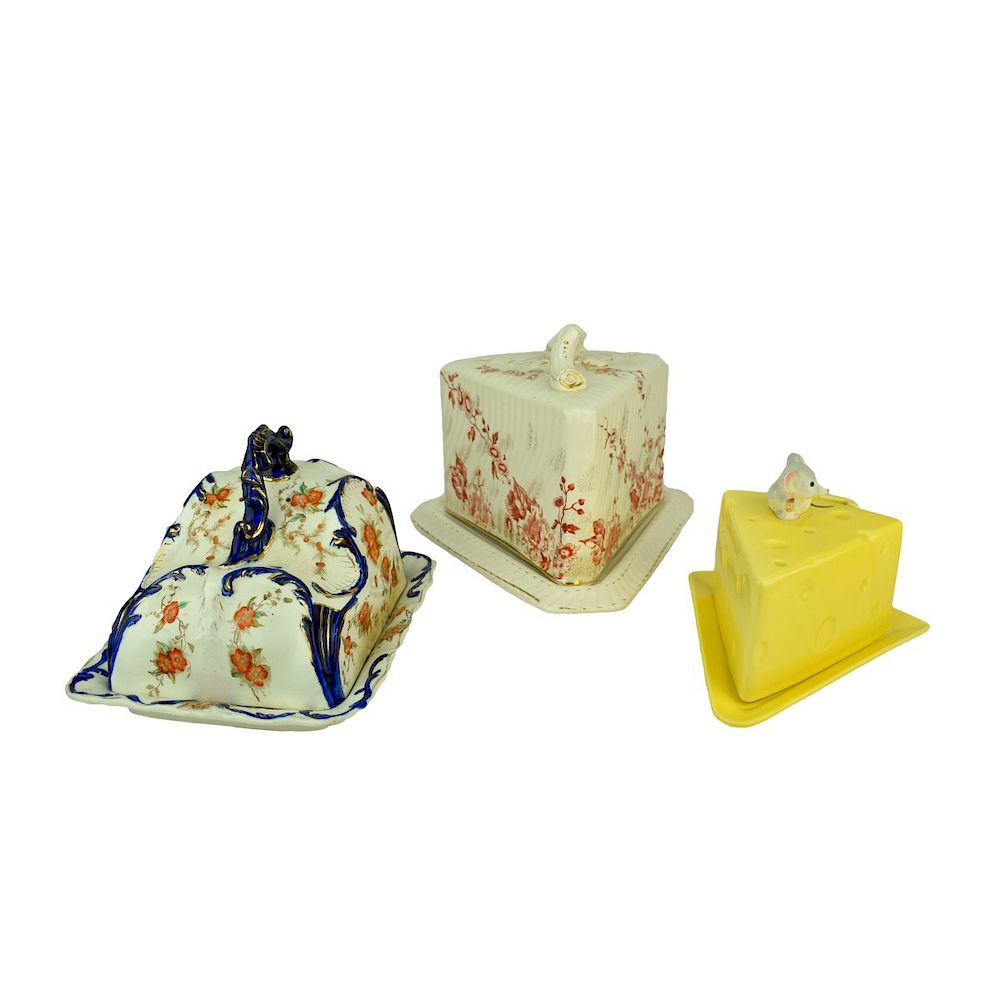 Appraisal: Three Covered Cheese Servers Three Covered Cheese Servers Includes Lefton