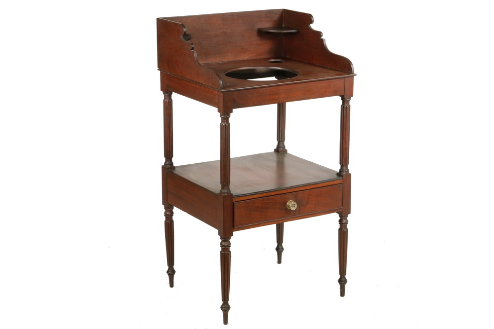 Appraisal: FEDERAL PERIOD BOSTON WASHSTAND Fine Boston Sheraton Bedside Basin Stand