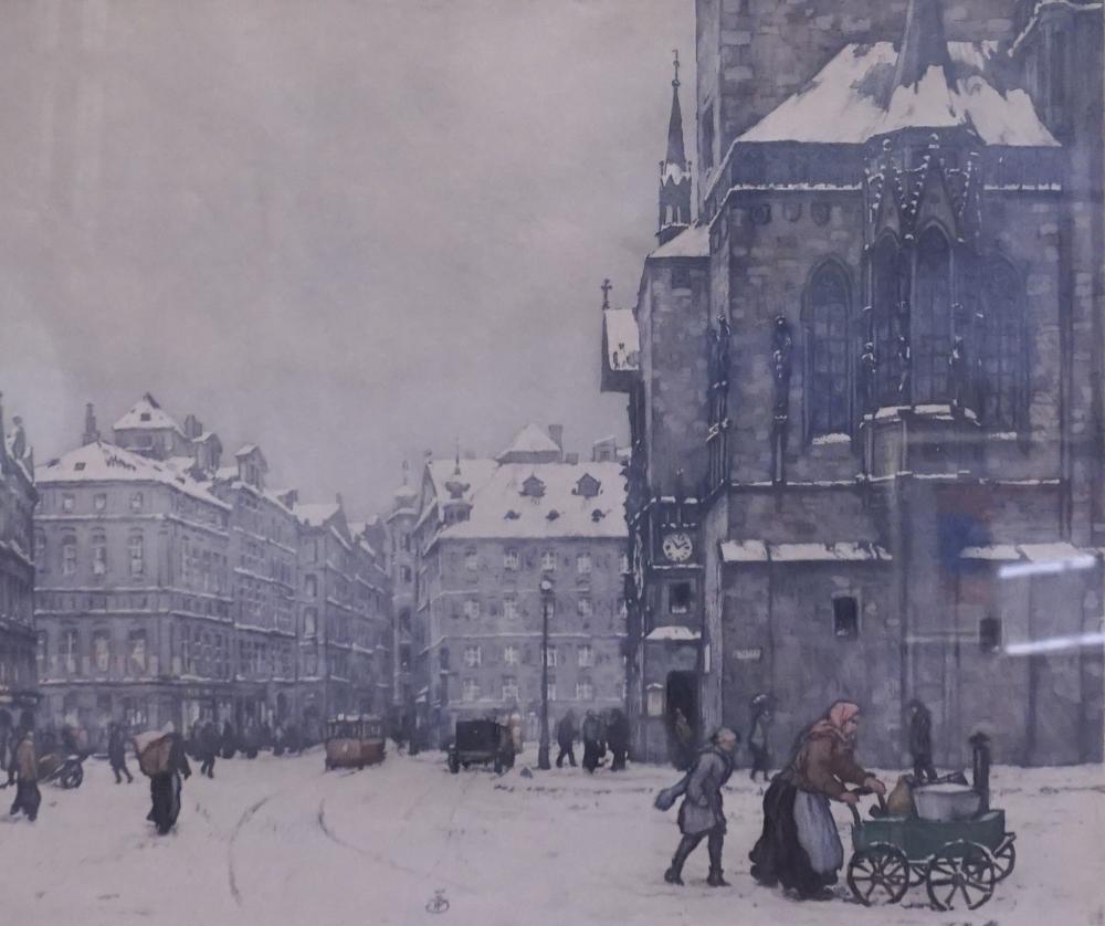 Appraisal: TAVIK FRANTISEK SIMON CZECK REPUBLIC - 'STAROMESTSKE NAMESTI IN WINTER'