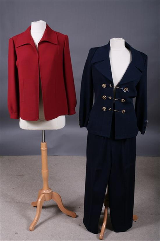 Appraisal: ST JOHN NAVY NAUTICAL THEME PANTS SUIT AND AN ANDR