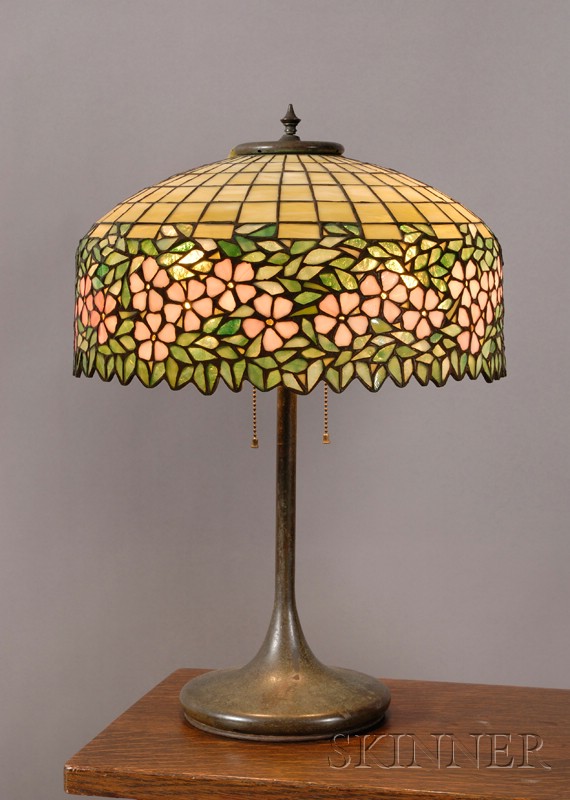 Appraisal: American Art Glass Table Lamp early th century unsigned the