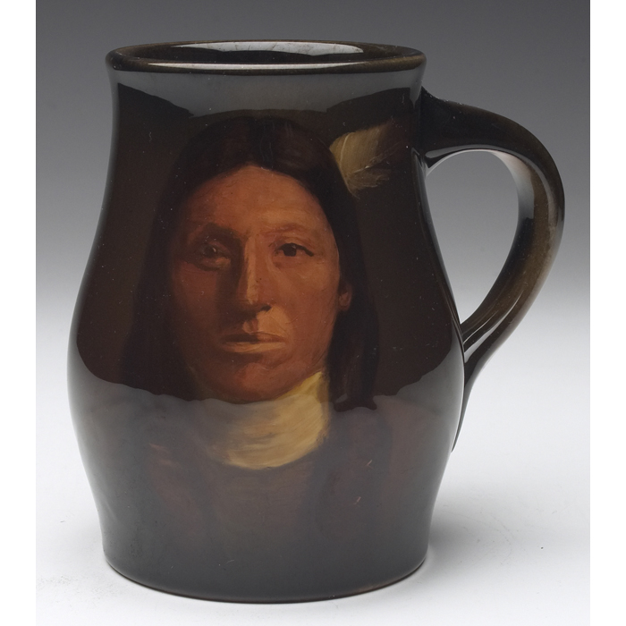 Appraisal: Rookwood handled vessel Standard glaze portrait of a Native American