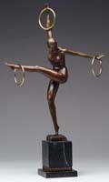 Appraisal: AFTER DEMETER H CHIPARUS Rumanian - DANCER WITH RINGS Late