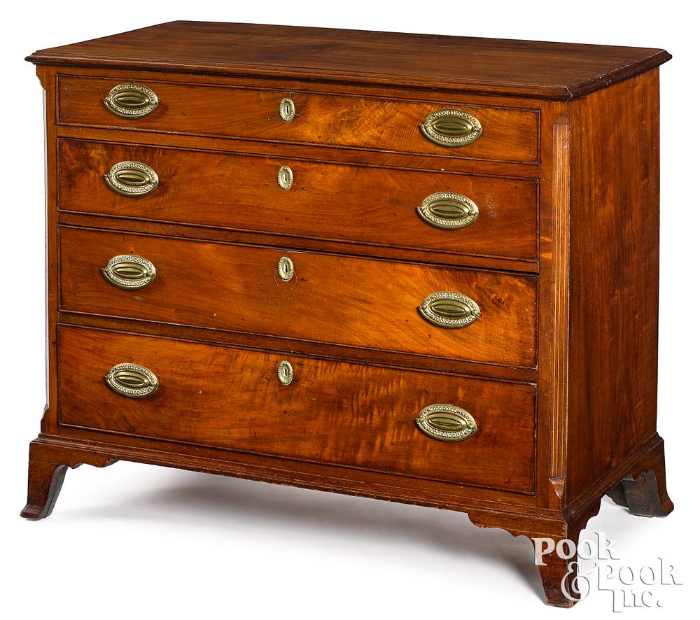 Appraisal: Pennsylvania Federal walnut chest of drawers Pennsylvania Federal walnut chest