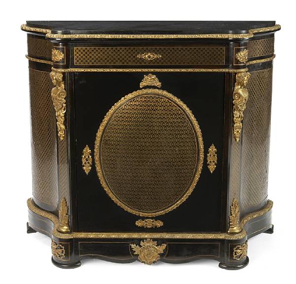 Appraisal: A Napoleon III gilt bronze mounted and cut brass inlaid