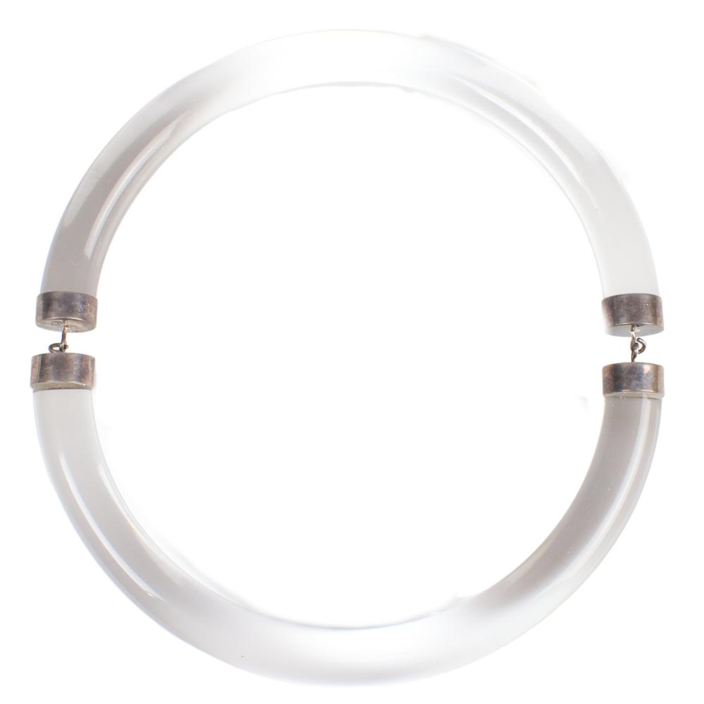 Appraisal: JUDITH HENDLER DESIGNER THICK GAGE CLEAR ACRYLIC HALF NECK RING