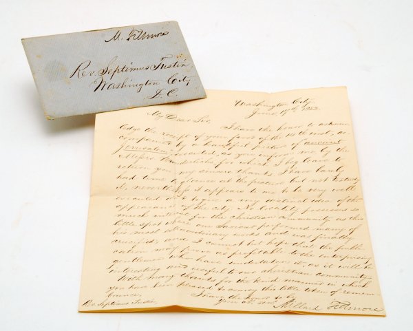 Appraisal: Free frank envelope and letter signed by President Millard Filmore