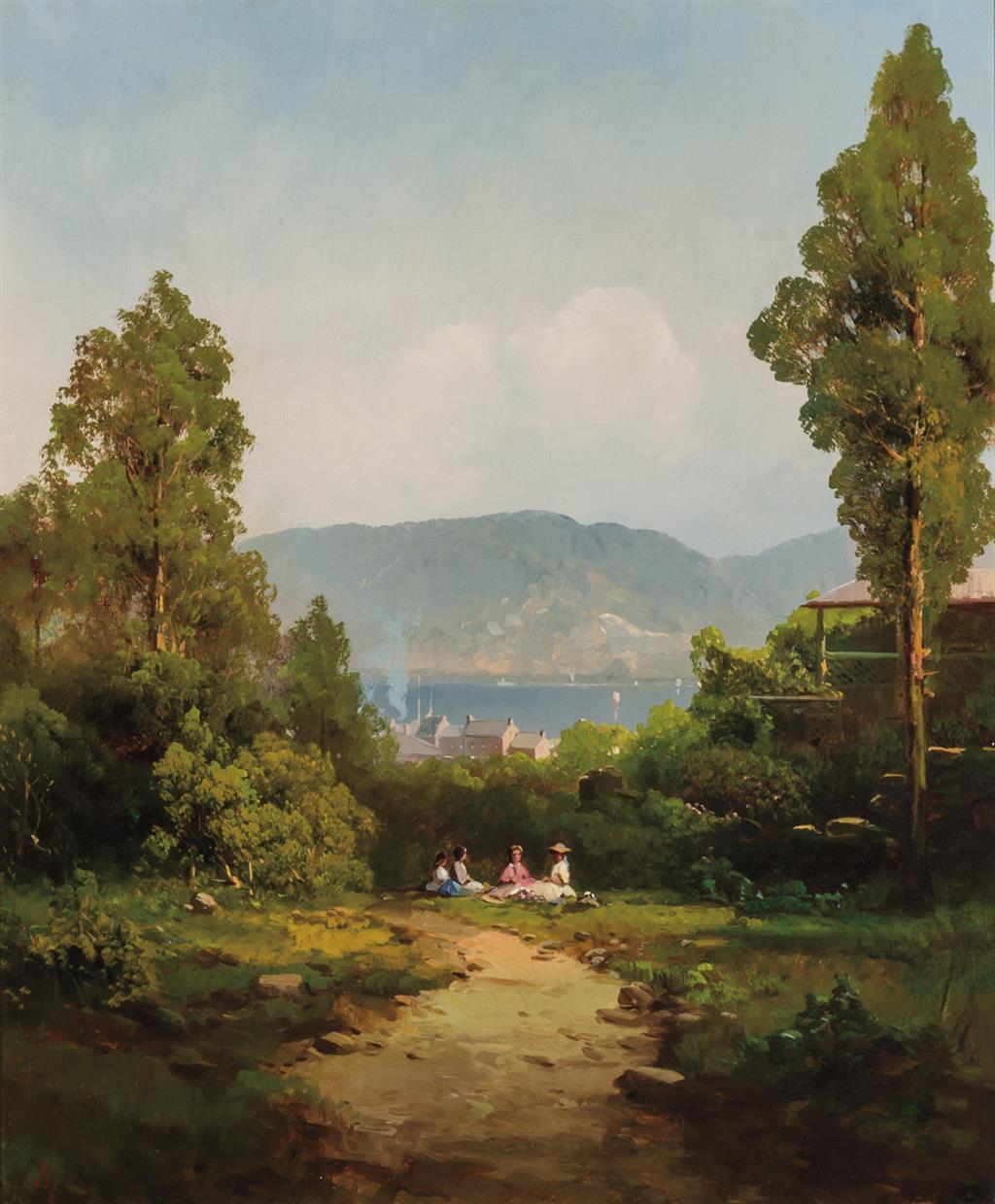 Appraisal: ANDREW MELROSE American - The Picnic oil on canvas initialed