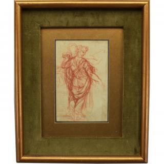 Appraisal: th C Old Master Figural Red Crayon Drawing th Century