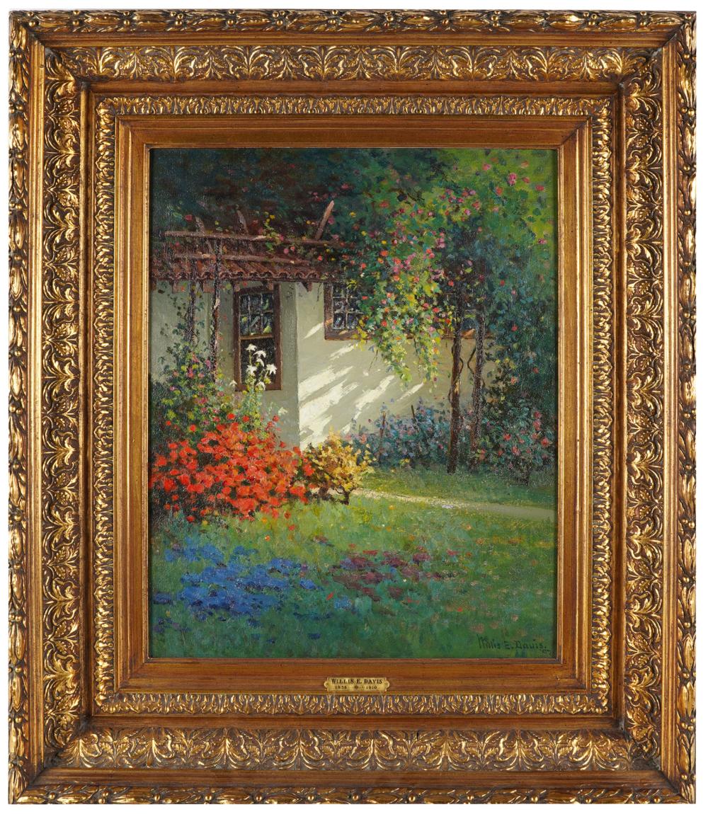 Appraisal: WILLIS C DAVIS - OLD SPANISH GARDEN SANTA BARBARA oil