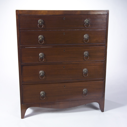 Appraisal: Butlers chest th c mahogany veneer with concealed fall front