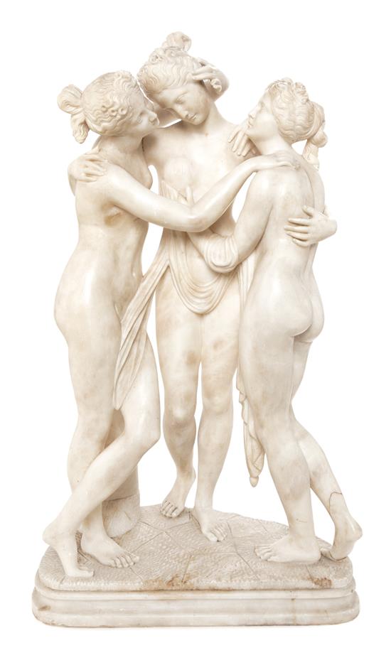 Appraisal: Sale Lot A Continental Marble Figural Group Three Graces raised