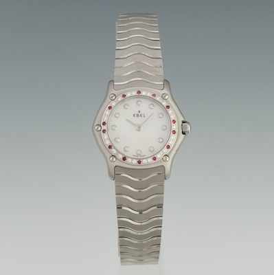 Appraisal: A Ladies' Ebel Watch with Diamonds Rubies Ebel Women's watch