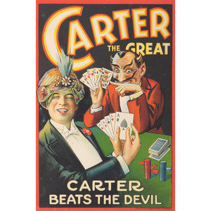 Appraisal: A Carter the Great Lithographic Advertising Window Card Carter Beats