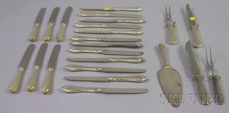 Appraisal: Approximately Twenty-three Silver Handled Knives and Other Flatware including a