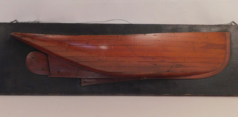 Appraisal: OLD HALF HULL MODEL Old half hull laminated wood ship