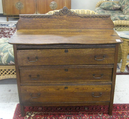 Appraisal: LATE VICTORIAN OAK CHEST OF DRAWERS American late th century