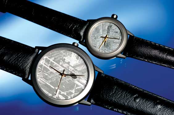 Appraisal: PAIR OF METEORITE WATCHES Namibia These watches have faces made