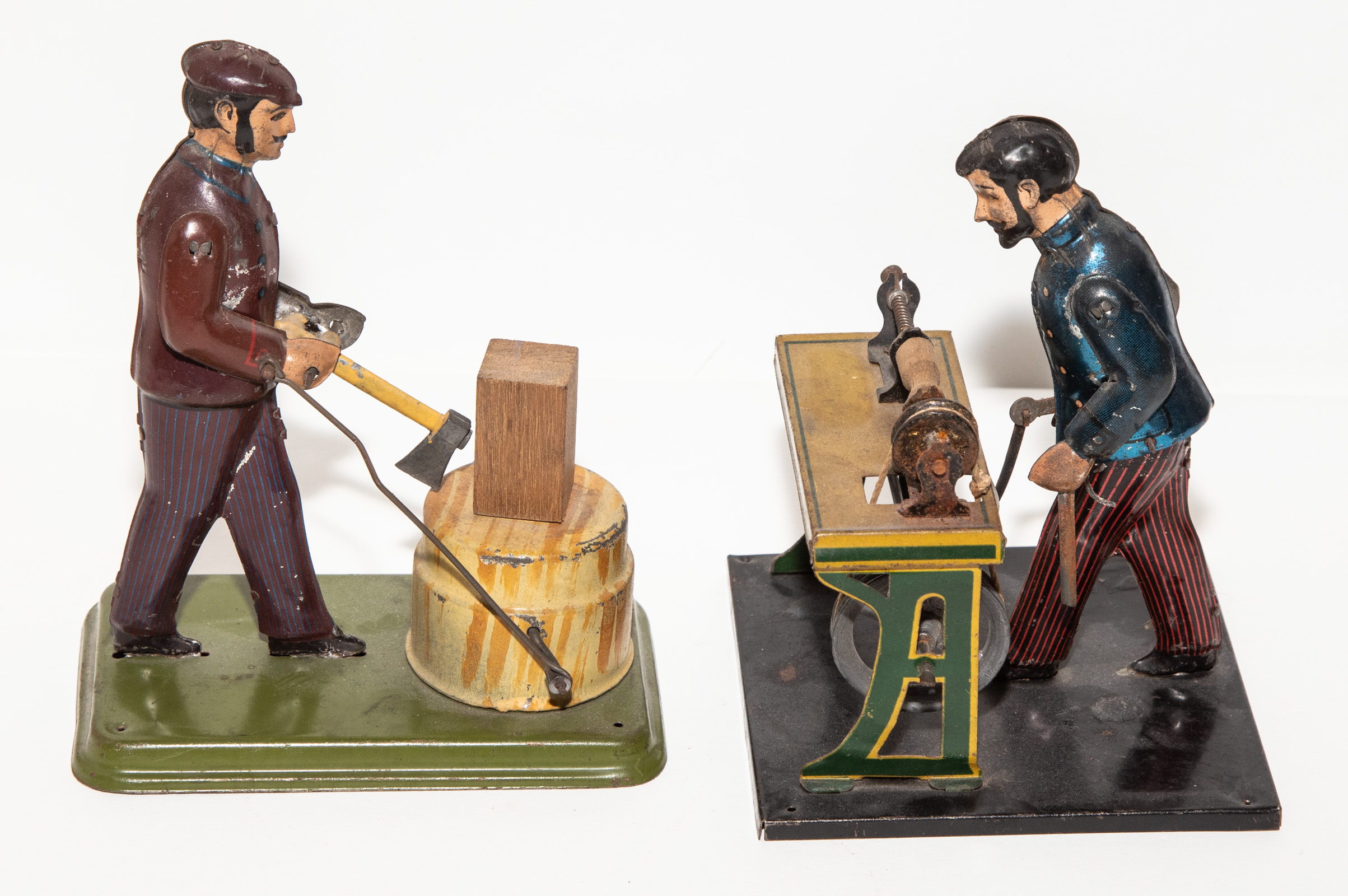 Appraisal: TWO GERMAN TIN LITHO STEAM TOYS Early th century Includes