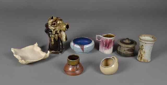 Appraisal: Pieces of American Studio PotteryTo include organic forms with multiple