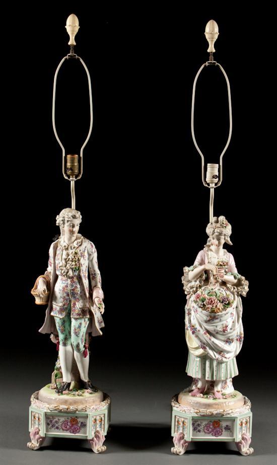 Appraisal: Pair of Sitzendorf porcelain figures of an th century gentleman