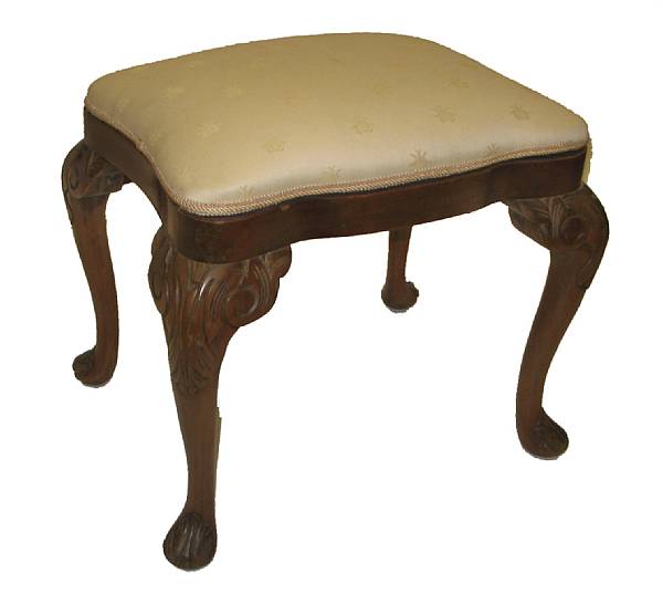 Appraisal: A Queen Anne style mixed wood stool height in width