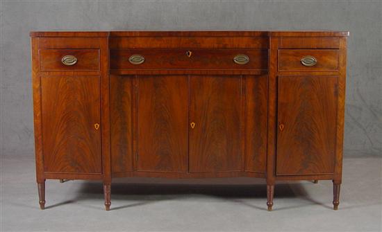 Appraisal: Virginia Walnut Sheraton Sideboard Probably Lynchburg area Circa Burl veneered