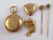 Appraisal: A mixed lot comprising an Egyptian style pendant marked gms