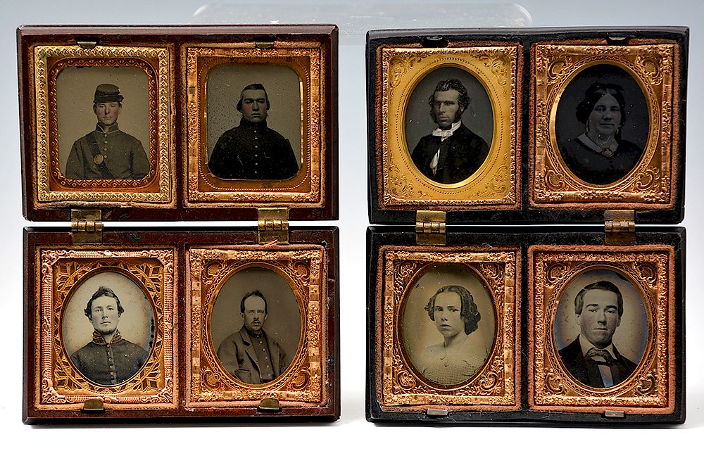 Appraisal: Civil War era plate ambrotypes Union soldiers Grouping of Civil