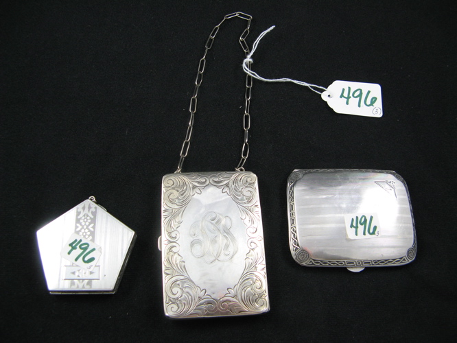 Appraisal: A GROUP OF THREE LADY'S STERLING SILVER EVENING ACCESSORIES including