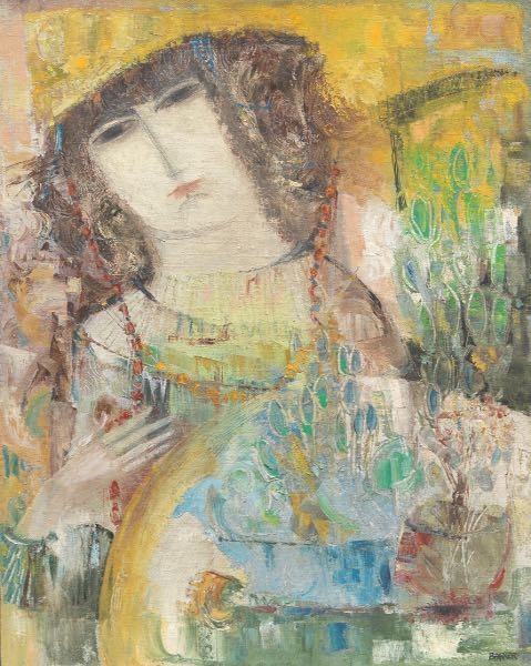 Appraisal: GERTRUDE BARRER AMERICAN - x Young Girl Mixed media on