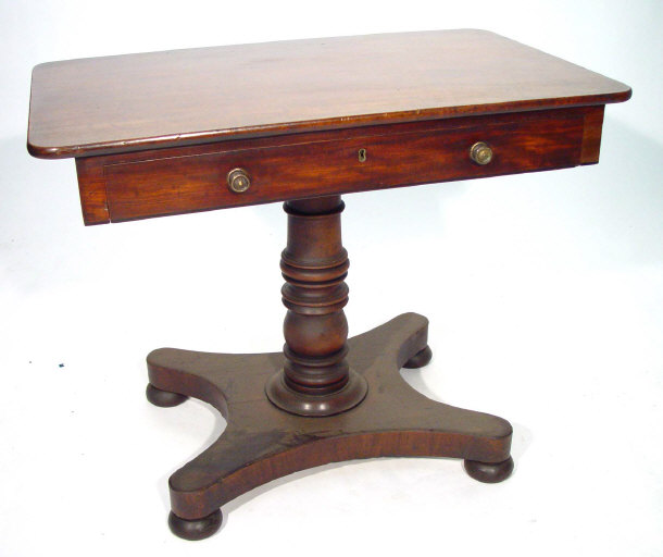 Appraisal: Victorian mahogany hall table fitted a frieze drawer on a