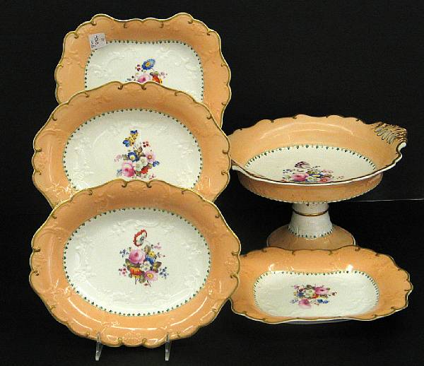 Appraisal: An English porcelain partial dessert service second quarter th century