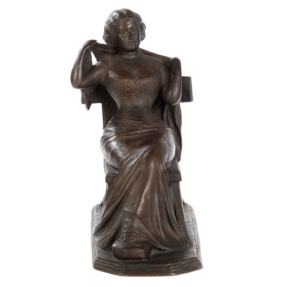 Appraisal: Jonathan S Hartley Seated Woman Bronze American - Young Beauty