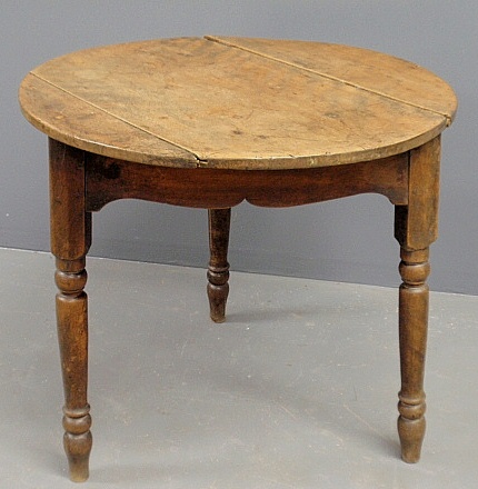 Appraisal: - Late Sheraton hard-wood cricket table c with a circular