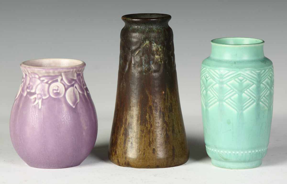 Appraisal: Rookwood Vases L to R F Dimensions Max Ht ''E