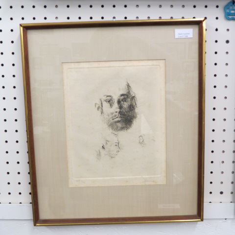 Appraisal: Jack Levine Etching Head of a Man of pencil signed