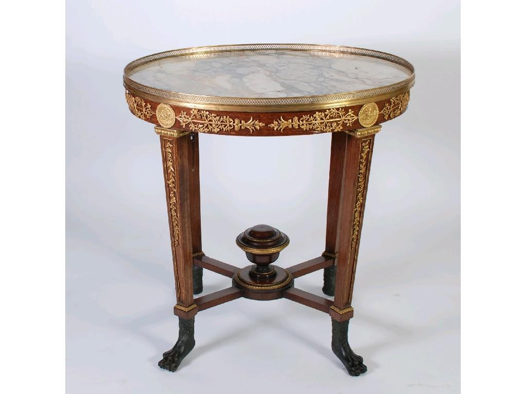 Appraisal: A FINE NINETEENTH CENTURY FRENCH MAHOGANY AND GILT BRONZE MOUNTED