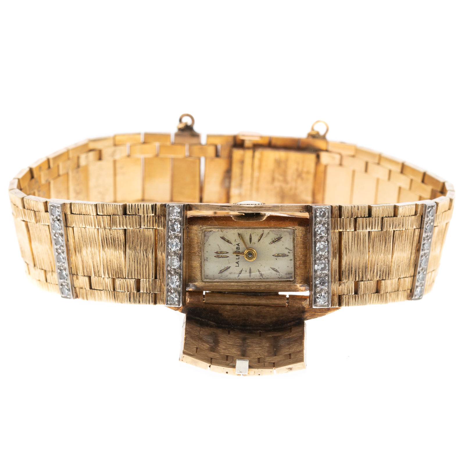 Appraisal: A VINTAGE LA LEUBA DIAMOND COVERED WATCH IN K K