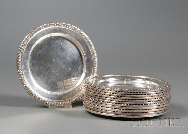 Appraisal: Set of Twelve Reed Barton Sterling Hawthorn Side Plates th