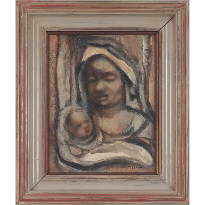 Appraisal: Charles Sebree African-American - ''Mother and Child '' c oil