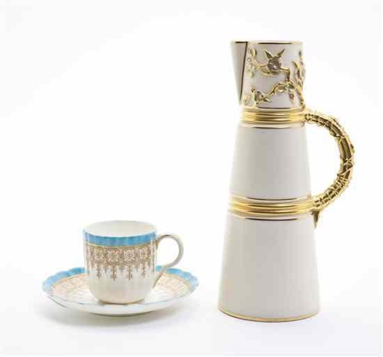 Appraisal: A Royal Worcester Pitcher together with a cup and saucer