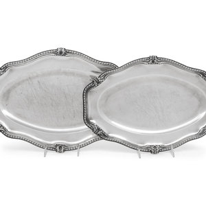 Appraisal: Two French Silver Serving Platters G Boin Paris Late th